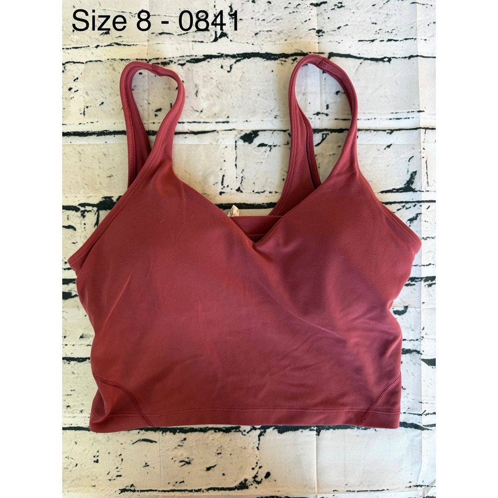 Lululemon Align Tank Top Red Terracotta Nulu Yoga Crop Bra Size 8